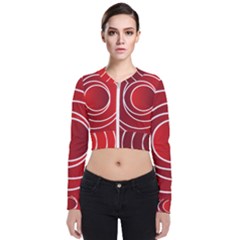 Background Circles Red Zip Up Bomber Jacket by Wegoenart