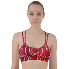 Background Circles Red Line Them Up Sports Bra by Wegoenart