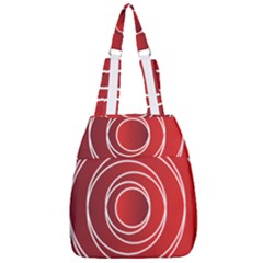 Background Circles Red Center Zip Backpack