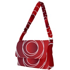 Background Circles Red Full Print Messenger Bag by Wegoenart