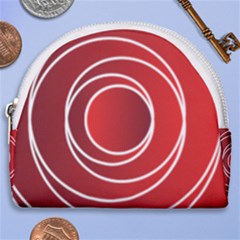 Background Circles Red Horseshoe Style Canvas Pouch