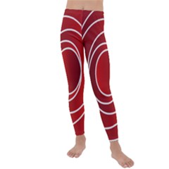 Background Circles Red Kids  Lightweight Velour Leggings