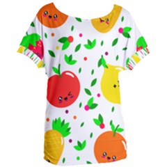 Pattern Fruit Fruits Orange Green Women s Oversized Tee by Wegoenart