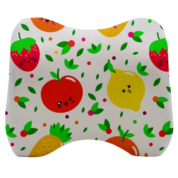 Pattern Fruit Fruits Orange Green Velour Head Support Cushion