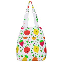 Pattern Fruit Fruits Orange Green Center Zip Backpack