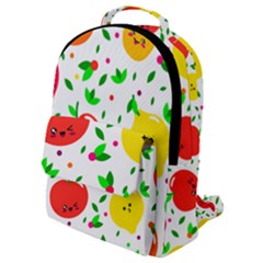 Pattern Fruit Fruits Orange Green Flap Pocket Backpack (small)