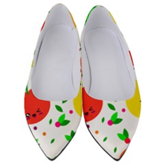 Pattern Fruit Fruits Orange Green Women s Low Heels