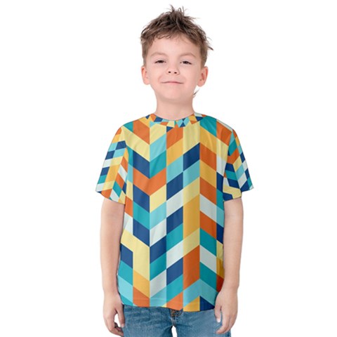 Geometric Retro Wallpaper Kids  Cotton Tee by Wegoenart