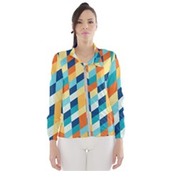 Geometric Retro Wallpaper Windbreaker (women) by Wegoenart