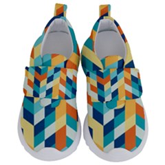 Geometric Retro Wallpaper Kids  Velcro No Lace Shoes by Wegoenart