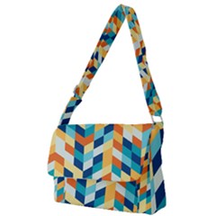 Geometric Retro Wallpaper Full Print Messenger Bag by Wegoenart