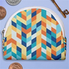 Geometric Retro Wallpaper Horseshoe Style Canvas Pouch