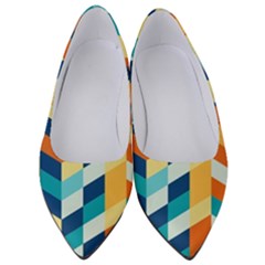 Geometric Retro Wallpaper Women s Low Heels