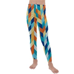 Geometric Retro Wallpaper Kids  Lightweight Velour Leggings