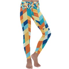 Geometric Retro Wallpaper Kids  Lightweight Velour Classic Yoga Leggings