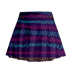 Background Waves Abstract Background Mini Flare Skirt by Wegoenart