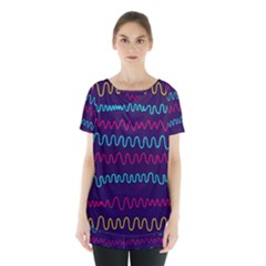 Background Waves Abstract Background Skirt Hem Sports Top by Wegoenart