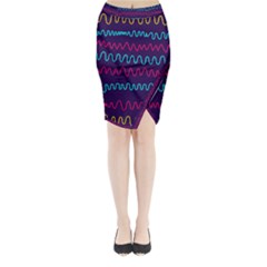 Background Waves Abstract Background Midi Wrap Pencil Skirt by Wegoenart