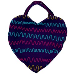 Background Waves Abstract Background Giant Heart Shaped Tote by Wegoenart