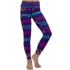 Background Waves Abstract Background Kids  Lightweight Velour Classic Yoga Leggings by Wegoenart