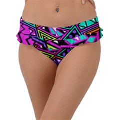 Background Abstract Pattern Frill Bikini Bottom