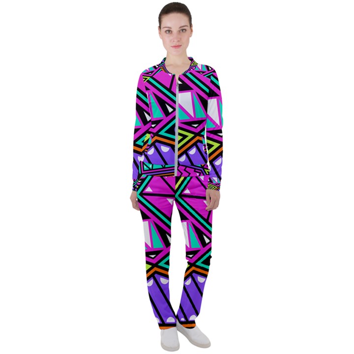 Background Abstract Pattern Casual Jacket and Pants Set