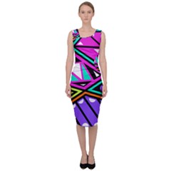 Background Abstract Pattern Sleeveless Pencil Dress