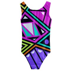 Background Abstract Pattern Kids  Cut-Out Back One Piece Swimsuit