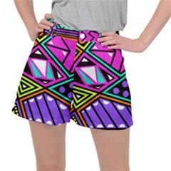 Background Abstract Pattern Stretch Ripstop Shorts by Wegoenart