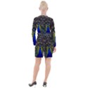 Peacock Bird Plumage Display Full Button Long Sleeve Dress View2