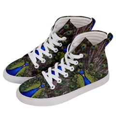 Peacock Bird Plumage Display Full Men s Hi-top Skate Sneakers by Wegoenart