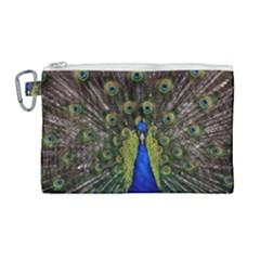 Peacock Bird Plumage Display Full Canvas Cosmetic Bag (large) by Wegoenart