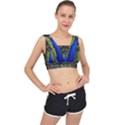 Peacock Bird Plumage Display Full V-Back Sports Bra View1