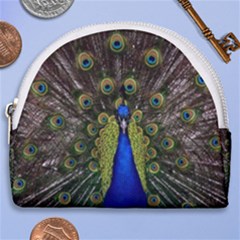 Peacock Bird Plumage Display Full Horseshoe Style Canvas Pouch by Wegoenart