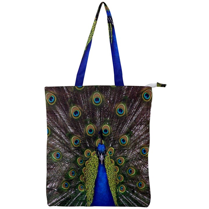 Peacock Bird Plumage Display Full Double Zip Up Tote Bag