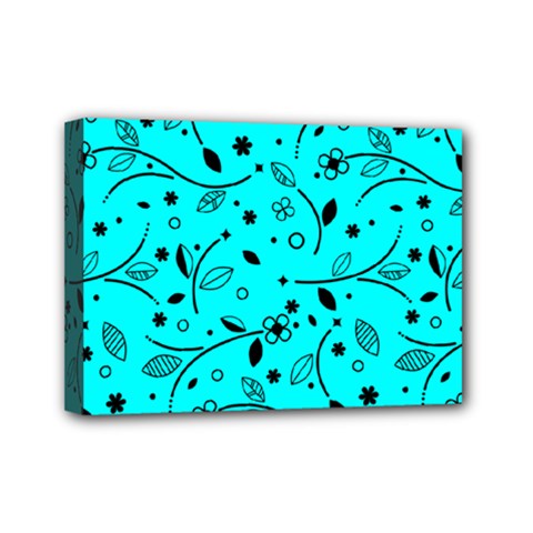 Pattern Flowers Flower Texture Mini Canvas 7  X 5  (stretched) by Wegoenart