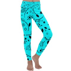 Pattern Flowers Flower Texture Kids  Lightweight Velour Classic Yoga Leggings