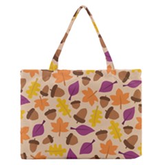 Acorn Autumn Background Boxes Fall Zipper Medium Tote Bag