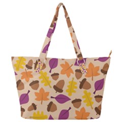 Acorn Autumn Background Boxes Fall Full Print Shoulder Bag