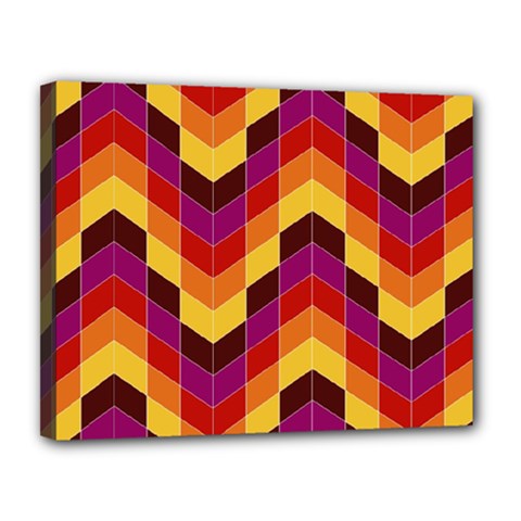 Geometric Pattern Triangle Canvas 14  X 11  (stretched) by Wegoenart