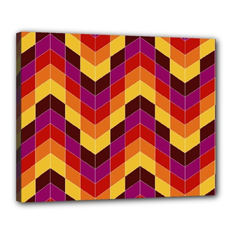 Geometric Pattern Triangle Canvas 20  X 16  (stretched) by Wegoenart