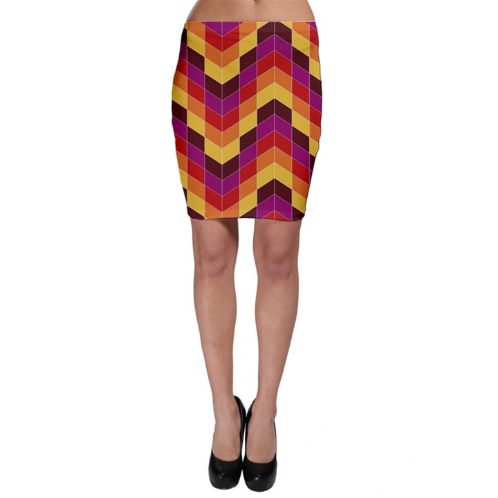 Geometric Pattern Triangle Bodycon Skirt