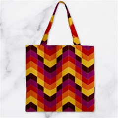 Geometric Pattern Triangle Zipper Grocery Tote Bag by Wegoenart