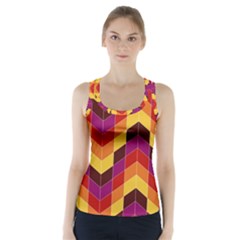 Geometric Pattern Triangle Racer Back Sports Top by Wegoenart