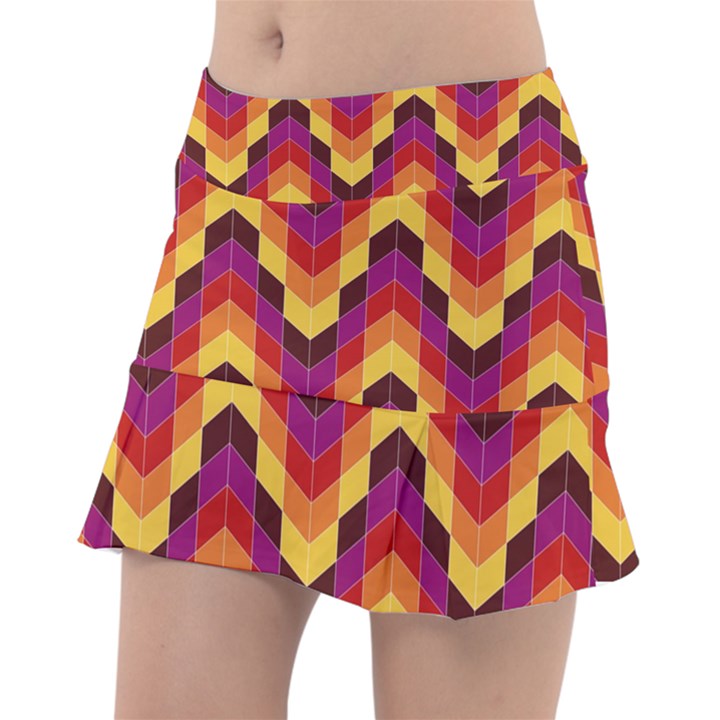 Geometric Pattern Triangle Tennis Skirt