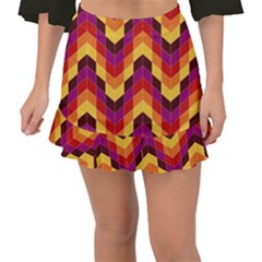 Geometric Pattern Triangle Fishtail Mini Chiffon Skirt by Wegoenart