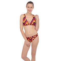 Geometric Pattern Triangle Classic Banded Bikini Set  by Wegoenart