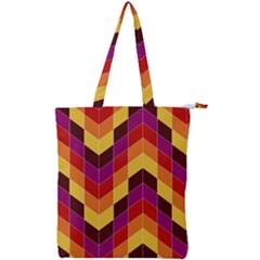 Geometric Pattern Triangle Double Zip Up Tote Bag