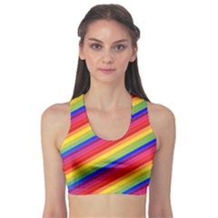 Rainbow Background Colorful Sports Bra by Wegoenart