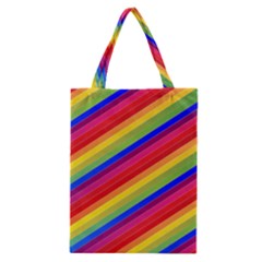 Rainbow Background Colorful Classic Tote Bag by Wegoenart